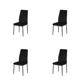Set 4 scaun Asos, 41x52x93 cm, Velvet Negru
