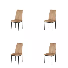 Set 4 scaune Asos, 41x52x93 cm, Velvet Beige
